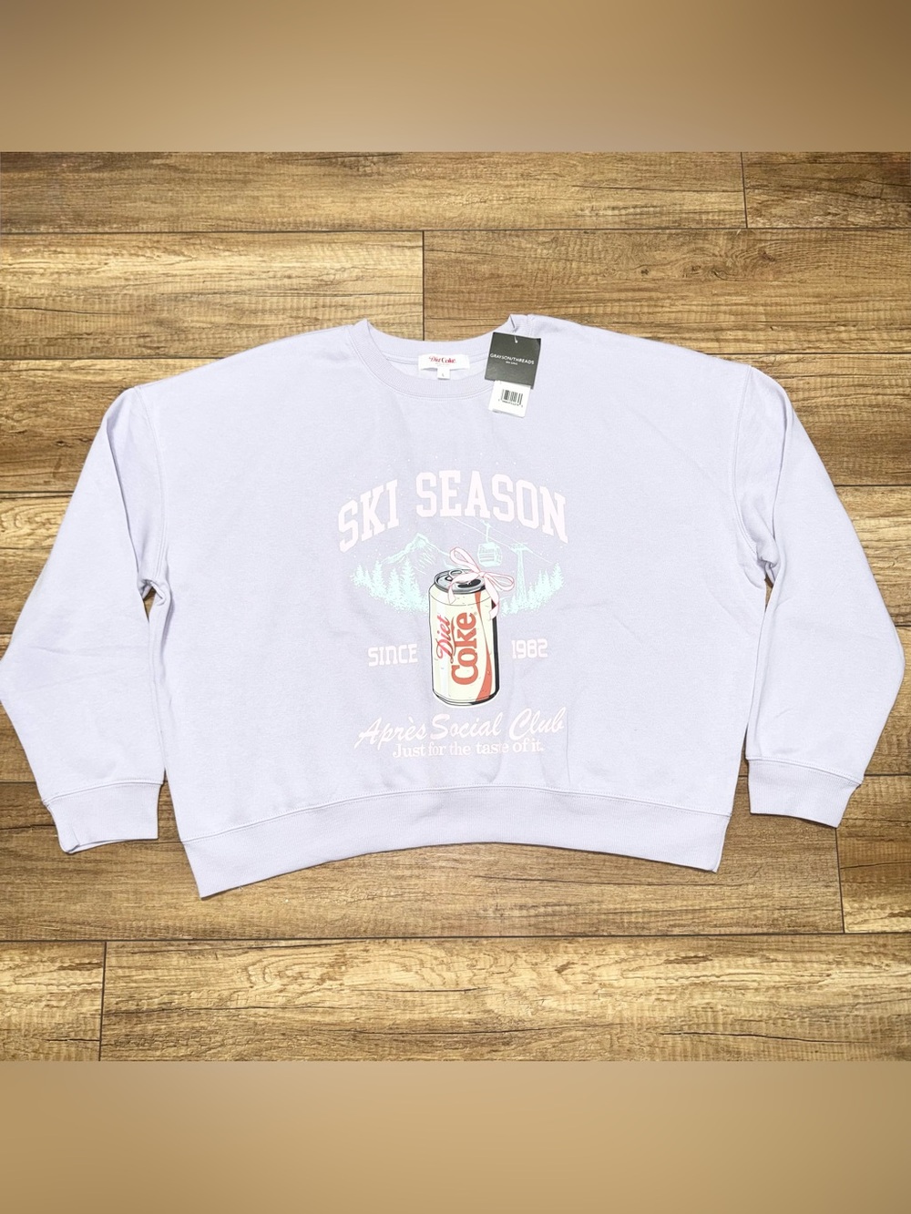 Diet Coke Grayson Threads Ski Season Winter Oversized Comfy Sweatshirt Womens L